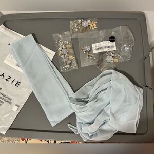 Azazie Bridesmaid accessories set in color Mist